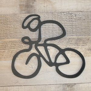Bicyclist Wall Decor 3D Printed Minimalist Line Art Cyclist Bicycle Bike Rider